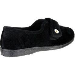 Mirak Ladies Andrea Touch Fastening Flower Detail Slipper Black -BreezeSole Shoes Store 02191 06216b
