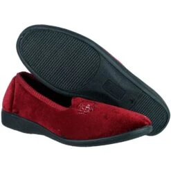 Mirak Ladies Simone Slip On Rose Embroidered Textile Slipper Red -BreezeSole Shoes Store 19326 29756c