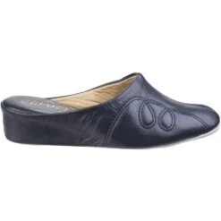 Cincasa Womens Mahon Slip On Soft Leather Slippers -BreezeSole Shoes Store cin001 navy 02