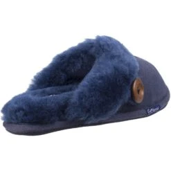 Cotswold Womens/Ladies Lechlade Sheepskin Lined Premium Mule Slippers -BreezeSole Shoes Store cot545 navy 03