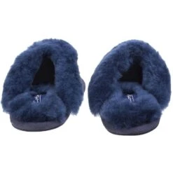 Cotswold Womens/Ladies Lechlade Sheepskin Lined Premium Mule Slippers -BreezeSole Shoes Store cot545 navy 04