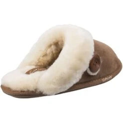 Cotswold Womens/Ladies Lechlade Sheepskin Lined Premium Mule Slippers -BreezeSole Shoes Store cot545 tan 03