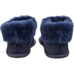Cotswold Womens/Ladies Wotton Sheepskin Warm Premium Bootie Slippers -BreezeSole Shoes Store cot546 navy 04