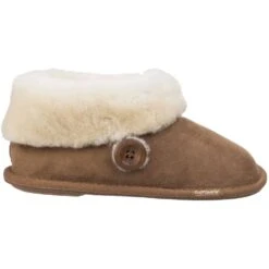 Cotswold Womens/Ladies Wotton Sheepskin Warm Premium Bootie Slippers -BreezeSole Shoes Store cot546 tan 02