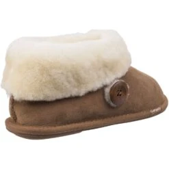Cotswold Womens/Ladies Wotton Sheepskin Warm Premium Bootie Slippers -BreezeSole Shoes Store cot546 tan 03