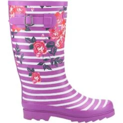 Cotswold Womens Chilson Memory Foam Wellington Boots -BreezeSole Shoes Store cot726 flower 02