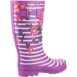 Cotswold Womens Chilson Memory Foam Wellington Boots -BreezeSole Shoes Store cot726 flower 03