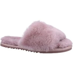 Cotswold Womens Westfield Sheepskin Fur Mule Slippers -BreezeSole Shoes Store cot745 pink 01