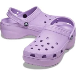 Crocs Womens Classic Platform Breathable Clog Sandals -BreezeSole Shoes Store crc305 orchid 05