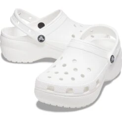 Crocs Womens Classic Platform Breathable Clog Sandals -BreezeSole Shoes Store crc305 white 05