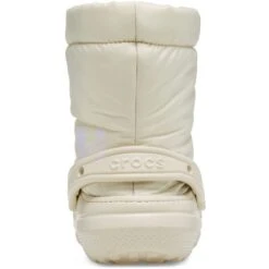 Crocs Womens Classic Lined Neo Puff Funnel Neck Clogs -BreezeSole Shoes Store crc383 bone 03 1