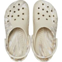 Crocs Womens Classic Marbled Clog Sandals -BreezeSole Shoes Store crc406 bone 05