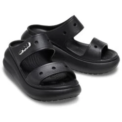 Crocs Womens Classic Crush Wedge Sandals -BreezeSole Shoes Store crc411 black 03