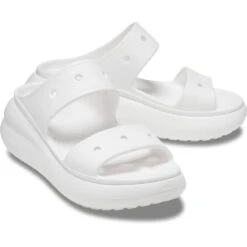 Crocs Womens Classic Crush Wedge Sandals -BreezeSole Shoes Store crc411 white 03