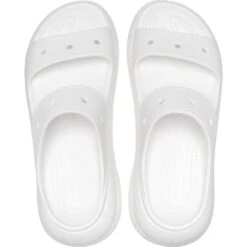 Crocs Womens Classic Crush Wedge Sandals -BreezeSole Shoes Store crc411 white 05