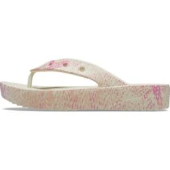 Crocs Womens Classic Platform Snake Print Flip Flops -BreezeSole Shoes Store crc417 bone 06