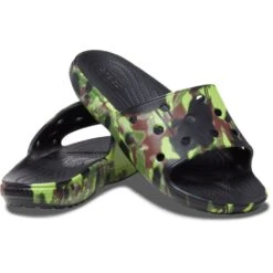 Crocs Mens Spray Lightweight Camo Sliders 8 Crocs Mens Spray Lightweight Camo Sliders -BreezeSole Shoes Store crc419 black 03