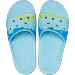 Crocs Womens Classic Ombre Cushioned Sliders -BreezeSole Shoes Store crc426 arctic 05