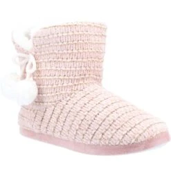 Divaz Womens Saturn Knitted Luxury Weave Bootie Slippers -BreezeSole Shoes Store div157 pink 01