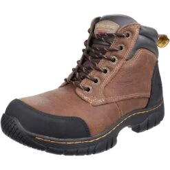 Dr Martens Mens & Womens Riverton SB Lace Up Hiker SRC Safety Boots -BreezeSole Shoes Store dm242 brown 05