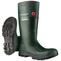 Dunlop Field Pro Full Steel Toe Safety Wellington Boots -BreezeSole Shoes Store dun077 green 03