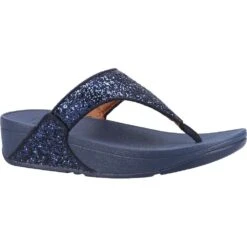FitFlop Womens Lulu Glitter Toe Post Flip Flops Sandals