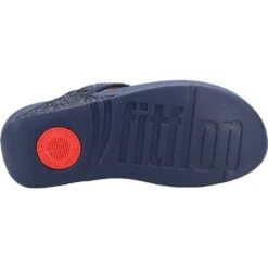 FitFlop Womens Lulu Glitter Toe Post Flip Flops Sandals -BreezeSole Shoes Store fit028 mnavy 04