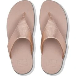 FitFlop Womens Lulu Leather Toe Post Flip Flops Sandals -BreezeSole Shoes Store fit030 rosegd 02
