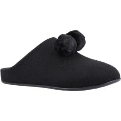 FitFlop Womens Chrissie Faux Fure Pom Pom Slippers -BreezeSole Shoes Store fit039 black 04