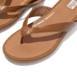 FitFlop Womens Gracie Leather Thong Flip Flops -BreezeSole Shoes Store fit045 ltan 06