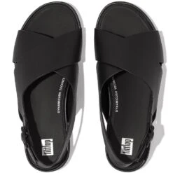 FitFlop Womens Gracie Adjustable Leathers Sandals -BreezeSole Shoes Store fit047 allblk 03