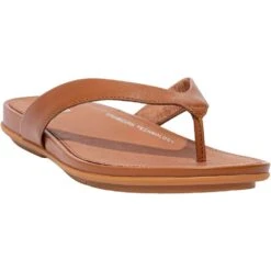 Fitflop Womens Gracie Leather Slip On Flip Flops -BreezeSole Shoes Store fit063 592 01