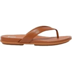 Fitflop Womens Gracie Leather Slip On Flip Flops -BreezeSole Shoes Store fit063 592 03