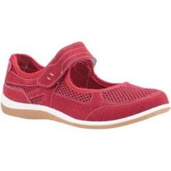 Fleet & Foster Womens Morgan Touch Fastening Mary Jane Shoes -BreezeSole Shoes Store fle111 red 01