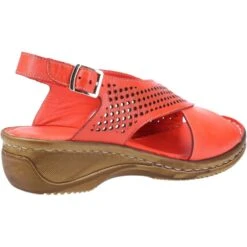 Fleet & Foster Womens Judith Open Toe Leather Sandals -BreezeSole Shoes Store fle122 red 02