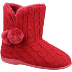 Fleet & Foster Womens Apple Knitted Bootie Soft Fur Slippers