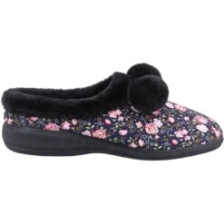 Fleet & Foster Womens Buzzard Mule Fur Lined Slippers -BreezeSole Shoes Store fle142 black 04