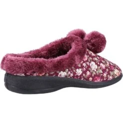 Fleet & Foster Womens Buzzard Mule Fur Lined Slippers -BreezeSole Shoes Store fle142 burgun 02