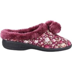Fleet & Foster Womens Buzzard Mule Fur Lined Slippers -BreezeSole Shoes Store fle142 burgun 04