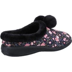 Fleet & Foster Womens Buzzard Mule Fur Lined Slippers -BreezeSole Shoes Store fle142 navy 02