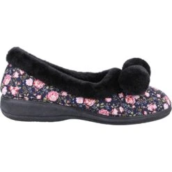 Fleet & Foster Womens Goldfinch Fleece Lined Slippers -BreezeSole Shoes Store fle144 black 04