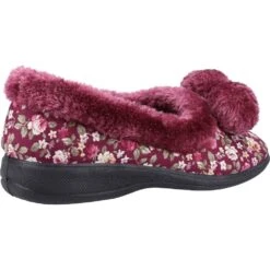 Fleet & Foster Womens Goldfinch Fleece Lined Slippers -BreezeSole Shoes Store fle144 burgun 02