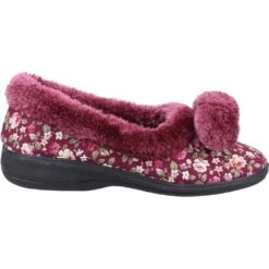 Fleet & Foster Womens Goldfinch Fleece Lined Slippers -BreezeSole Shoes Store fle144 burgun 04