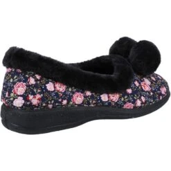Fleet & Foster Womens Goldfinch Fleece Lined Slippers -BreezeSole Shoes Store fle144 navy 02 1