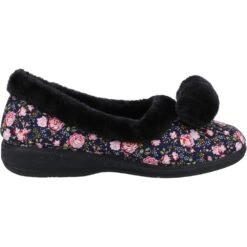 Fleet & Foster Womens Goldfinch Fleece Lined Slippers -BreezeSole Shoes Store fle144 navy 04 1