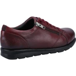Fleet & Foster Womens Polperro Slip On Zipped Leather Shoes -BreezeSole Shoes Store fle146 bordo 02