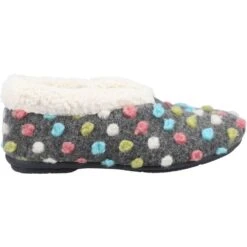 Fleet & Foster Womens Snowberry Faux Fur Lined Slippers -BreezeSole Shoes Store fle147 grey 04