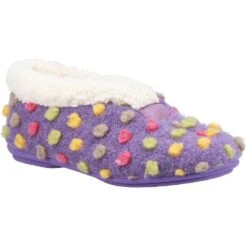 Fleet & Foster Womens Snowberry Faux Fur Lined Slippers -BreezeSole Shoes Store fle147 purple 01