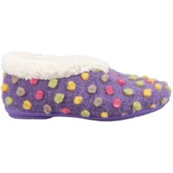 Fleet & Foster Womens Snowberry Faux Fur Lined Slippers -BreezeSole Shoes Store fle147 purple 04