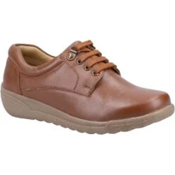 Fleet & Foster Womens Cathy Waterproof Leather Shoes -BreezeSole Shoes Store fle151 tan 01 1